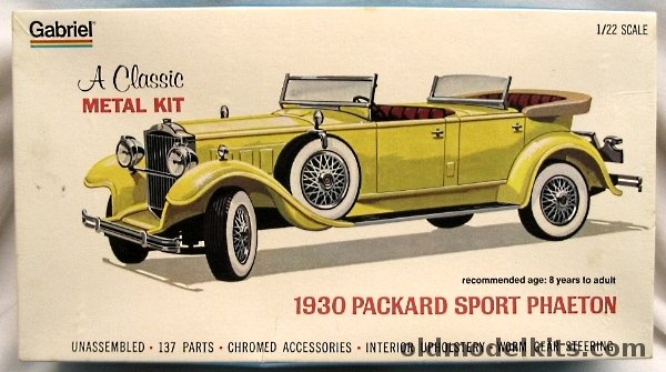 Gabriel 1/22 Packard 1930 Sport Phaeton (Ex-Hubley), 4859 plastic model kit